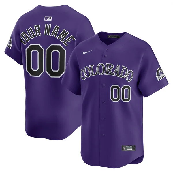 Colorado Rockies Custom Nike Purple Alternate Vapor Limited Jersey