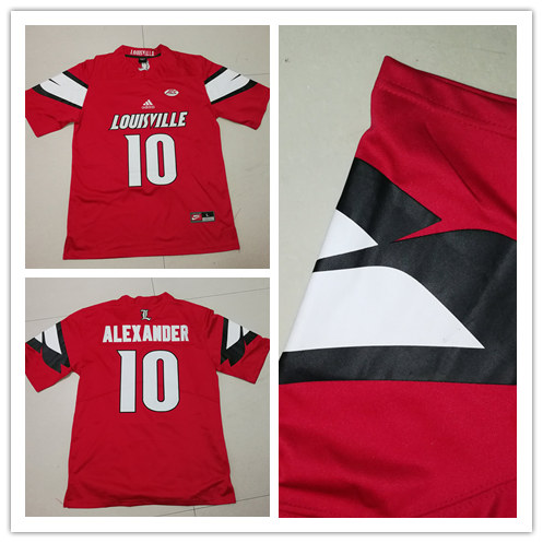 Men's Louisville Cardinals  #10 Jaire Alexander Red adidas NCAA Football Jersey