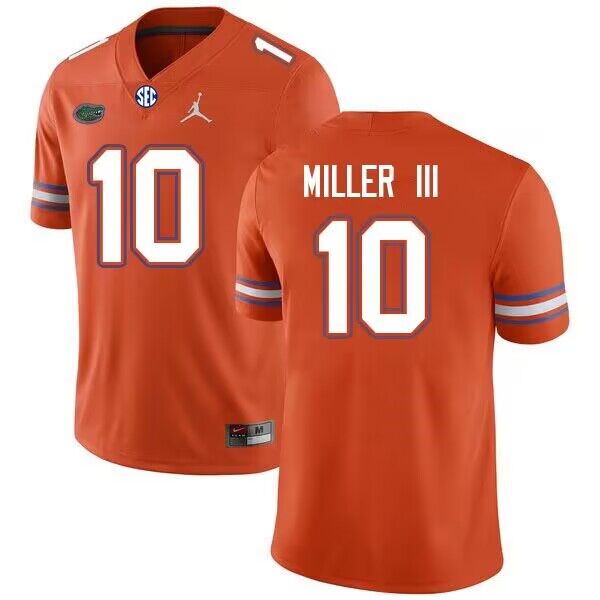 Mens Florida Gators #10 Jack Miller III Orange College Football Game Jersey