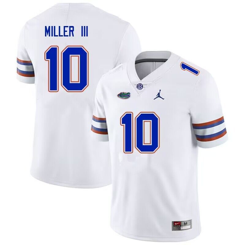 Mens Florida Gators #10 Jack Miller III White College Football Game Jersey
