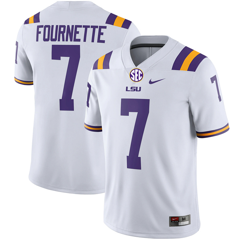 Men's LSU Tigers #7 Leonard Fournette  White Nike NCAA College Football Limited Jersey