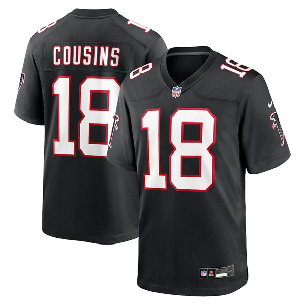 Mens Atlanta Falcons #18 Kirk Cousins Nike Black Throwback Limited Jersey