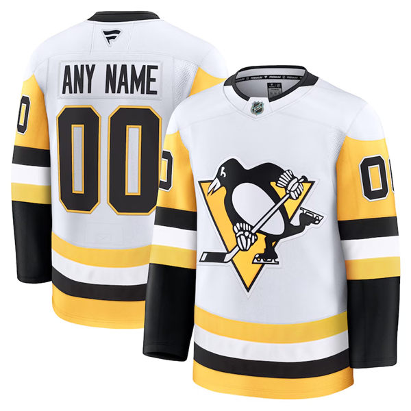 Womens Pittsburgh Penguins Custom Stitched Fanatics Away White Jersey
