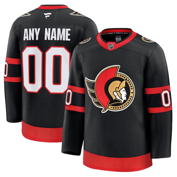 Womens Ottawa Senators Custom Stitched Fanatics Home Black Premium Jersey