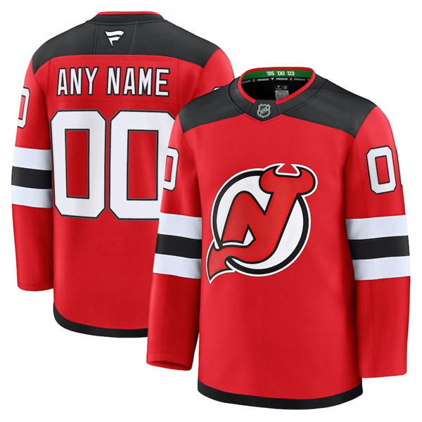 Men's New Jersey Devils Custom Stitched Fanatics Home Red  Jersey