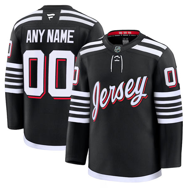 Youth New Jersey Devils Custom Fanatics  Black Alternate Premier Jersey