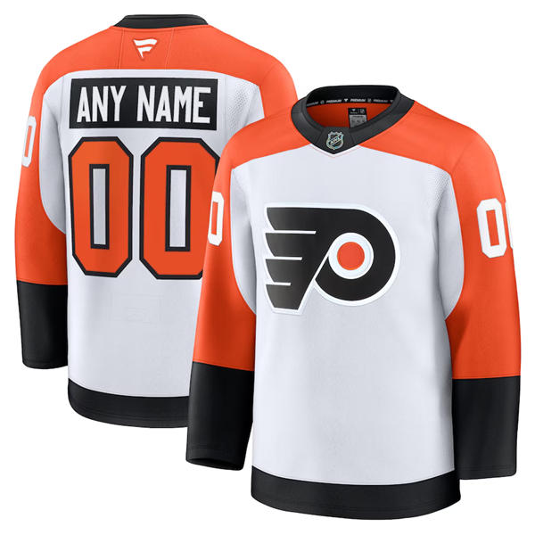 Mens Youth Philadelphia Flyers Custom Fanatics White Away Jersey