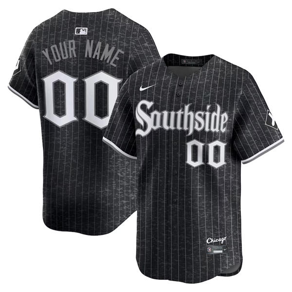 Mens Chicago White Sox Custom Nike Black 2021 MLB City Connect Limited Jersey