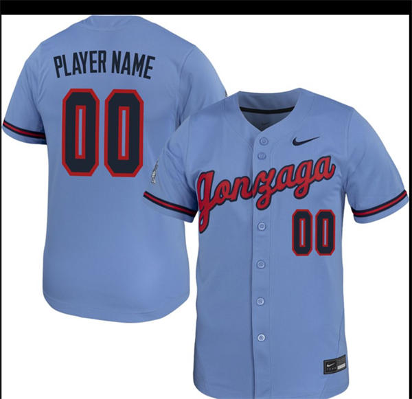 Mens Youth Gonzaga Bulldogs Custom Nike Blue Baseball Game Jersey