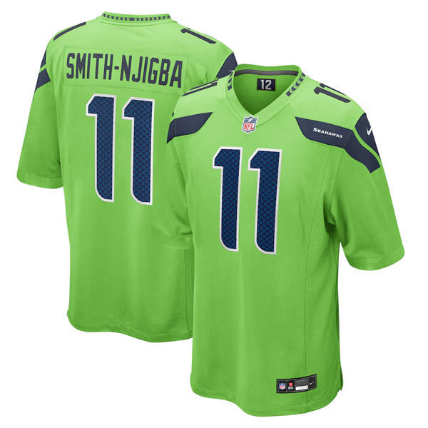 Men's Seattle Seahawks #11 Jaxon Smith-Njigba Nike Neon Green Color Rush Limited Jersey