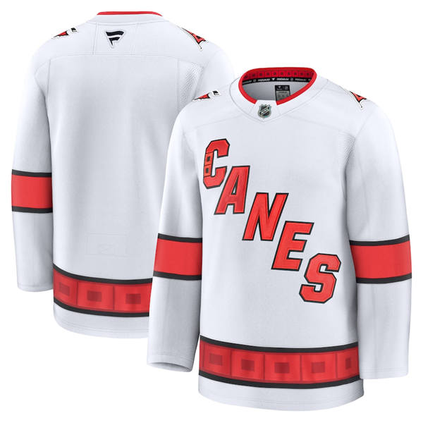 Men's Carolina Hurricanes Blank Fanatics White Away Premier Team Jersey