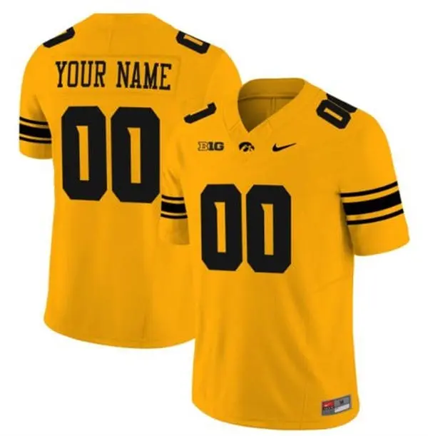 Iowa Hawkeyes Custom Gold College Football Game Jersey