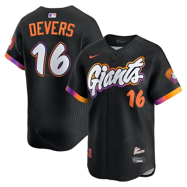 Mens San Francisco Giants #16 Rafael Devers Nike Anthracite 2025 City Connect 2.0 Limited Player Jersey