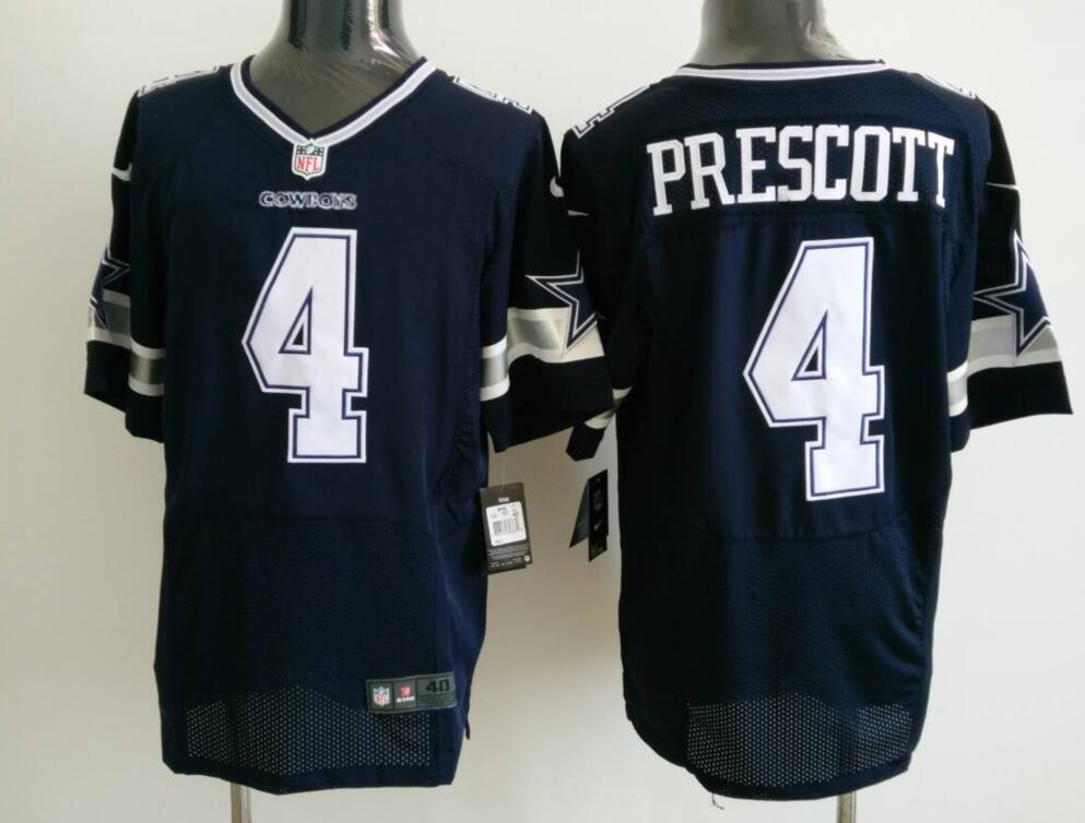 Men's Nike Dallas Cowboys #4 Dak Prescott Navy Blue Team Color Stitched NFL Nike Elite Jersey