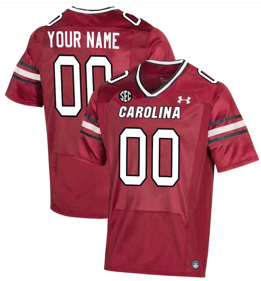 Men's Youth South Carolina Gamecocks Custom 2024 Garnet Under Armour College Football Game Jersey
