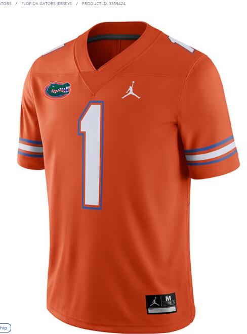 Mens Youth Florida Gators #1 Montrell Johnson Jr. Orange College Football Game Jersey