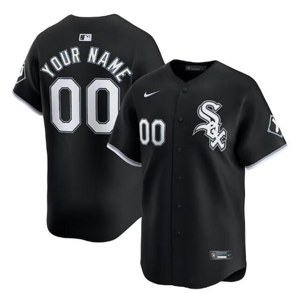 Men's Youth Womens Chicago White Sox Custom Nike Black Alternate Limited Jersey