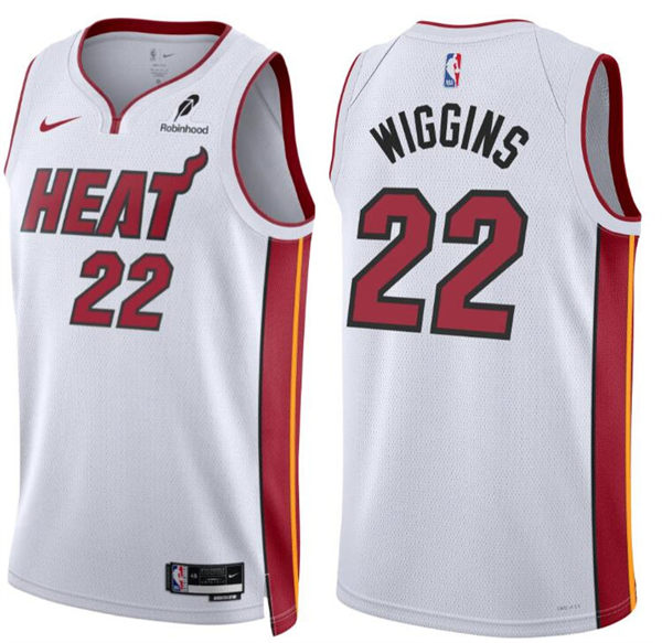 Mens Miami Heat #22 Andrew Wiggins Nike White Association Edition Swingman Jersey