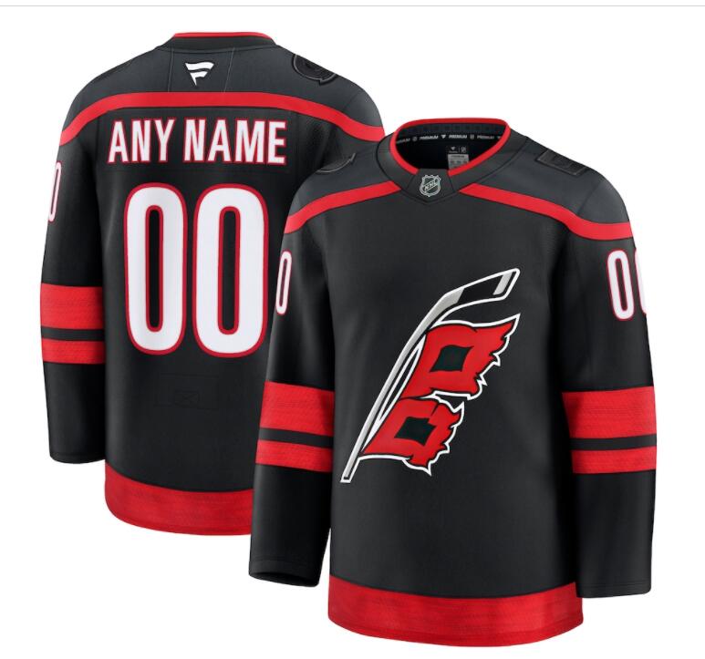 Youth Carolina Hurricanes Custom Fanatics Black Home Jersey