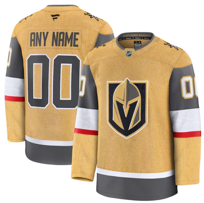 Womens Vegas Golden Knights Custom Stitched Fanatics Gold Home Jersey