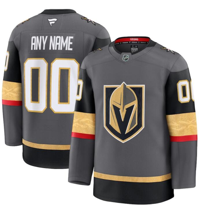 Womens Vegas Golden Knights Custom Stitched Fanatics Gray Alternate Jersey