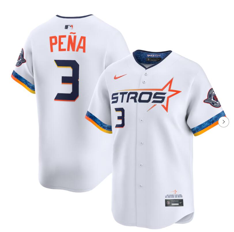 Youth Houston Astros #3 Jeremy Pena White  2025 City Connect Edition Jersey