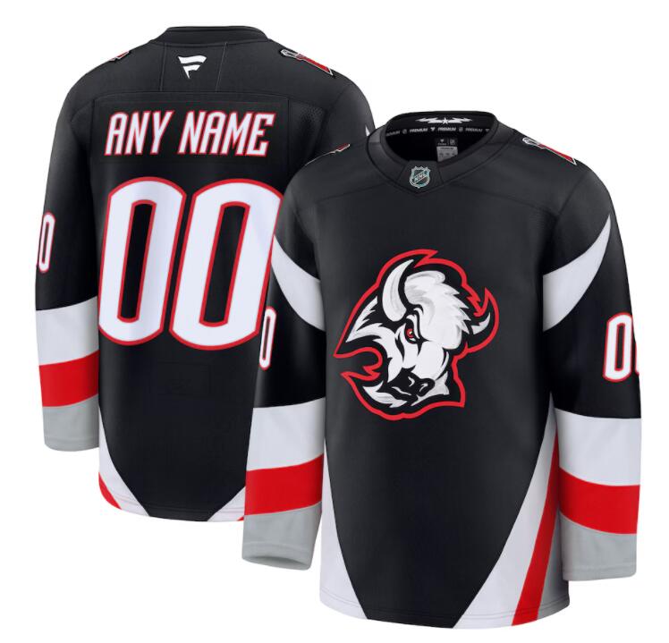 Men's Buffalo Sabres Custom Fanatics Black alternate Goathead Jersey