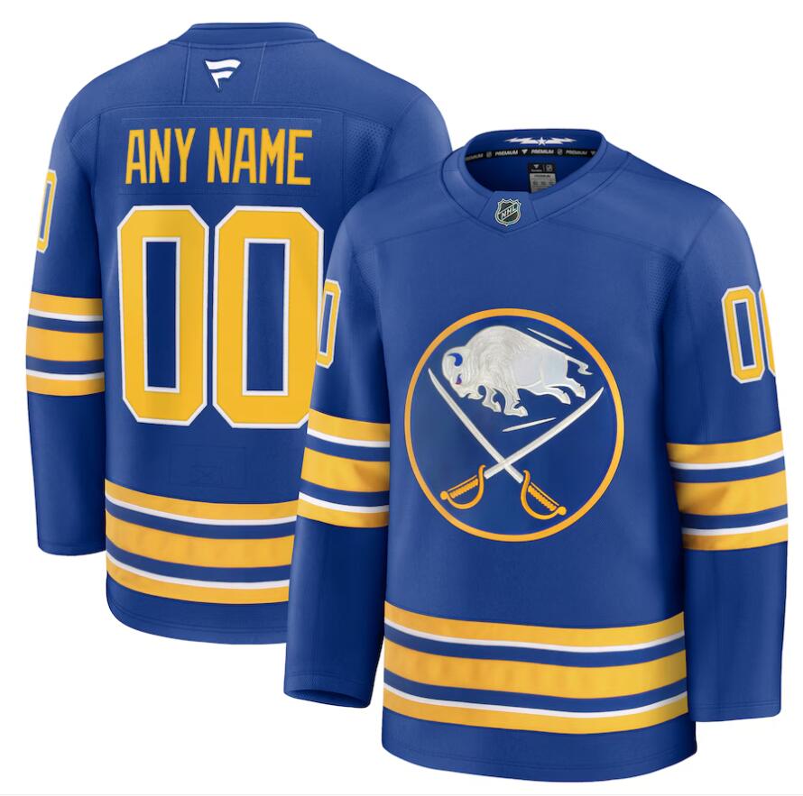 Mens Buffalo Sabres Custom Fanatics Home Royal Stitched Premier Jersey