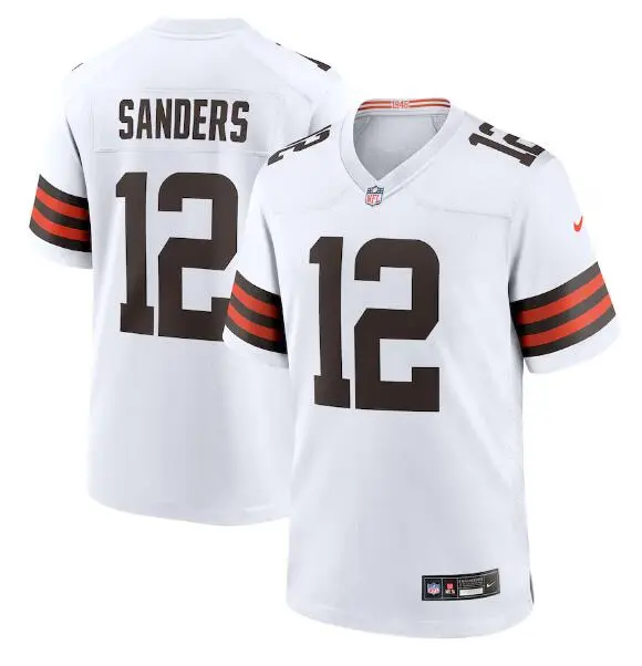 Mens Cleveland Browns #12 Shedeur Sanders Nike White Away Vapor F.U.S.E. Limited Jersey
