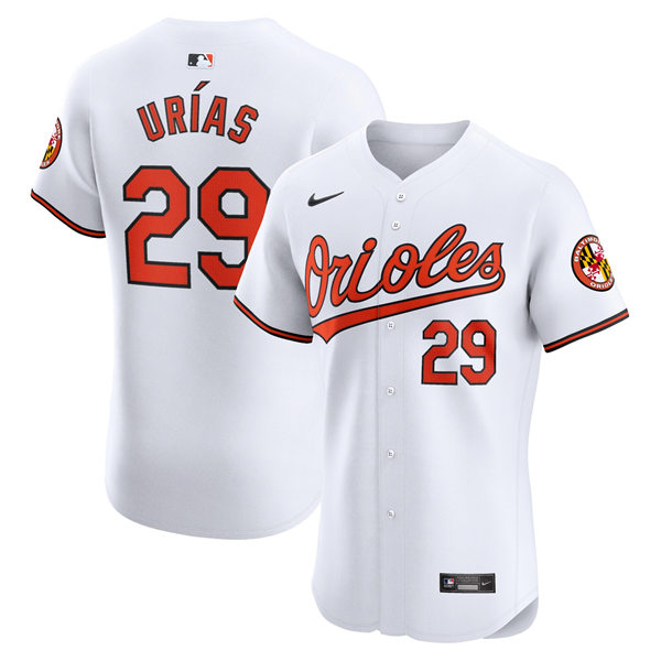 Mens Baltimore Orioles Retired Player #29 Ramon Urias Nike Home White Flexbase Jersey