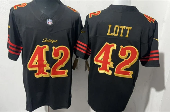 Mens San Francisco 49ers #42 Ronnie Lott Black Rivalry Collection F.U.S.E. Limited Jersey