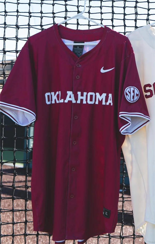 Men's Youth Oklahoma Sooners Custom 2025 SEC Crimson Baseball Jersey