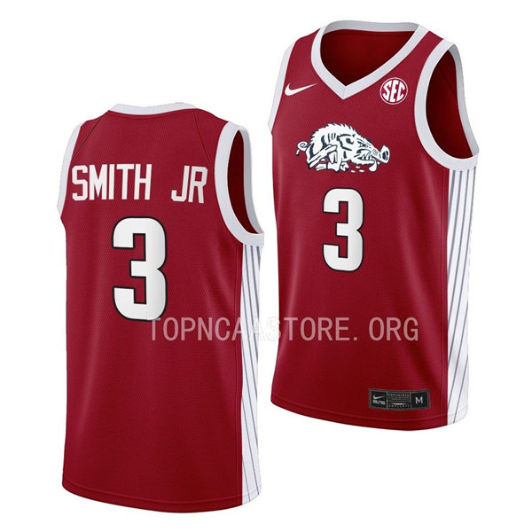 Mens Youth Arkansas Razorbacks #3 Nick Smith Cardinal College Basketball Primary Special Edition Jersey