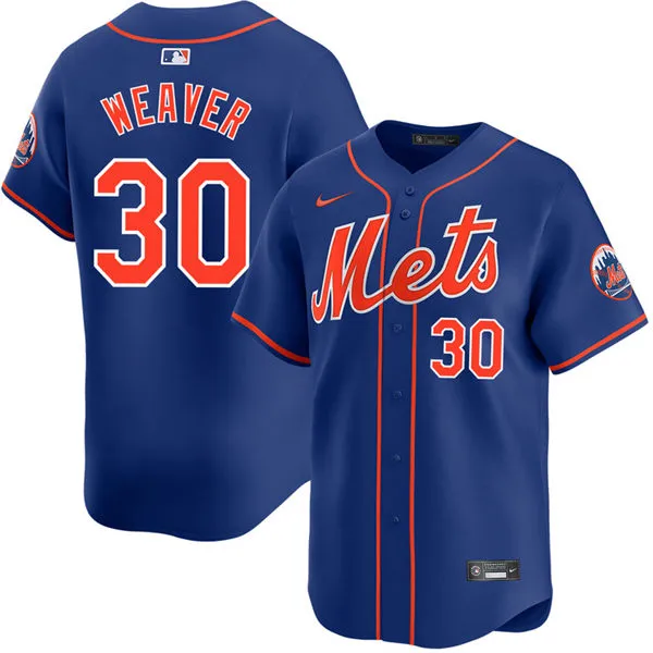 Mens New York Mets #30  Luke Weaver Nike Royal Orange Alternate Limited Jersey
