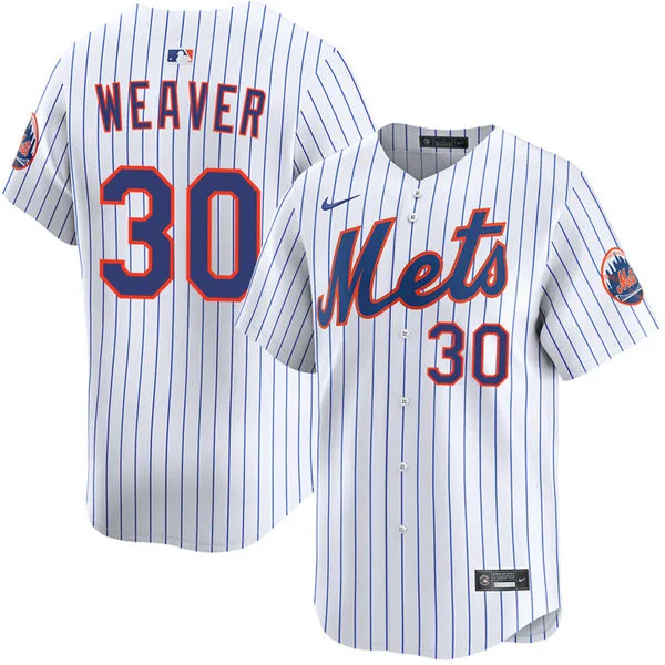 Mens New York Mets #30  Luke Weaver  Nike Home White Pinstripe Limited Jersey