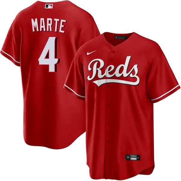 Men's Cincinnati Reds #4 Noelvi Marte Scarlet Alternate Reds Limited Player Jersey