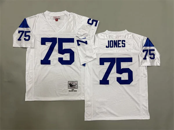 Men's Los Angeles Rams #75 Deacon Jones Mitchell&Ness 1969 White Legacy Throwback Jersey