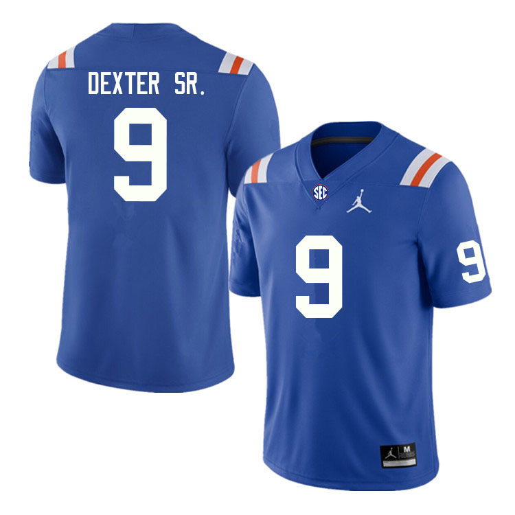 Mens Florida Gators #9 Gervon Dexter Jordan Brand Royal Retro 1960's Football Jersey