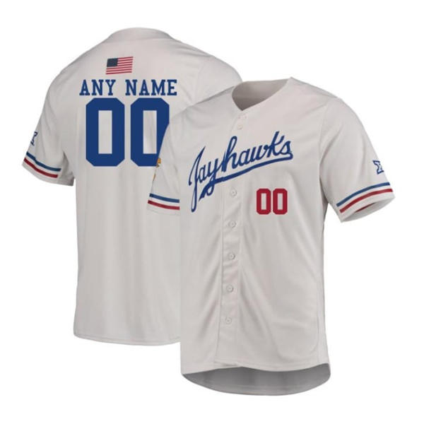 Men's Kansas Jayhawks CUSTOM adidas White Retro 1990's Baseball Jersey