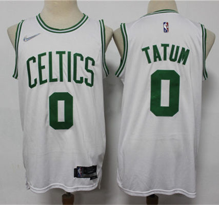 Mens Boston Celtics #0 Jayson Tatum Nike White Association Edition Jersey