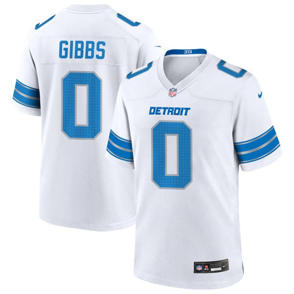 Youth Detroit Lions #0 Jahmyr Gibbs  Nike 2025 White Limited Jersey
