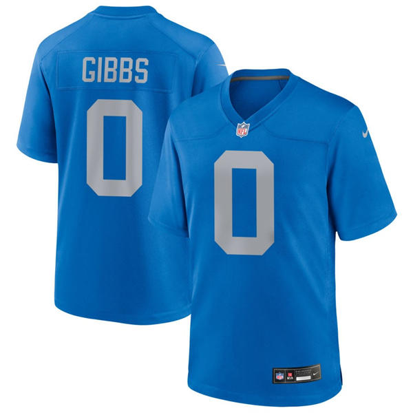 Youth Detroit Lions #0 Jahmyr Gibbs Nike Royal Alternate Retro Limited Jersey