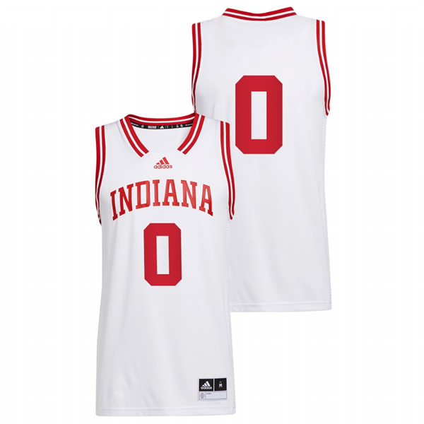 Mens Youth Indiana Hoosiers #0 Xavier Johnson Adidas 2022 White College Basketball Game Jersey