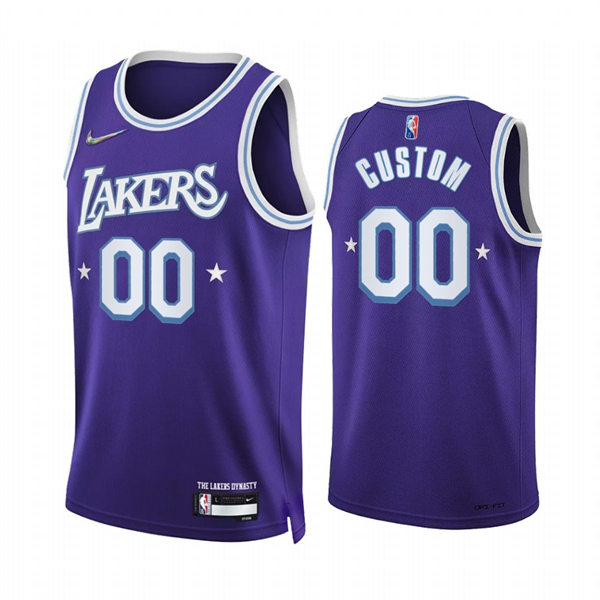 Mens Youth Los Angeles Lakers Custom Nike Purple NBA75TH Anniversary Diamond Nike City Edition Jersey