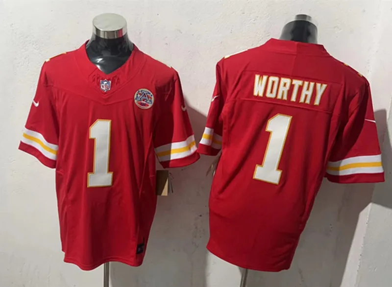 Mens Kansas City Chiefs #1 Xavier Worthy Nike Red Vapor Untouchable Limited Jersey