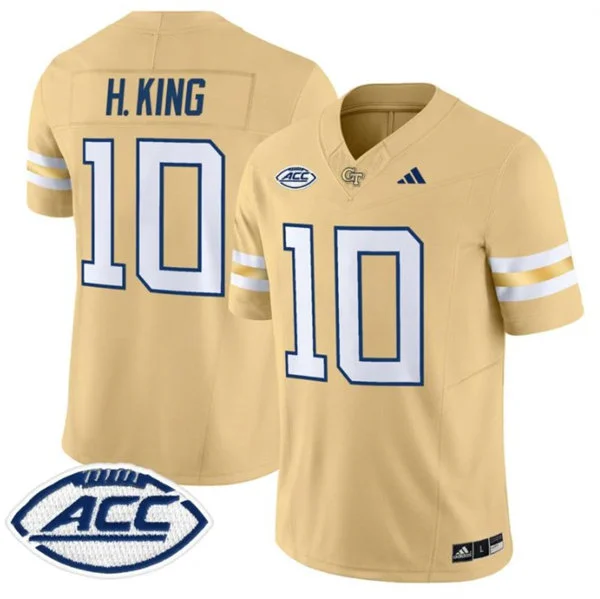 Georgia Tech Yellow Jackets #10 Haynes King 2024 Yellow College Football Game Jersey