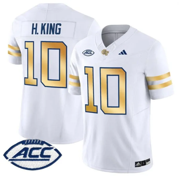 Georgia Tech Yellow Jackets #10 Haynes King Adidas 2025 White Football Game Jersey