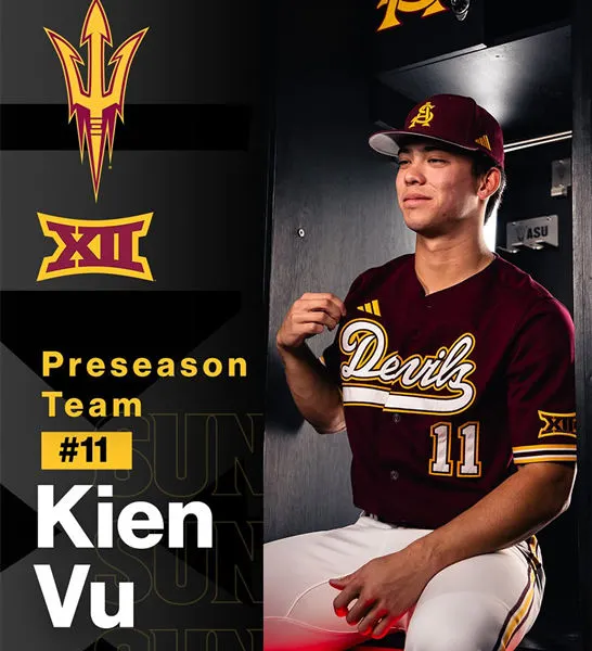 Arizona State Sun Devils #11 Kien Vu Maroon 2025 XII Baseball Reversible Retro  Jersey