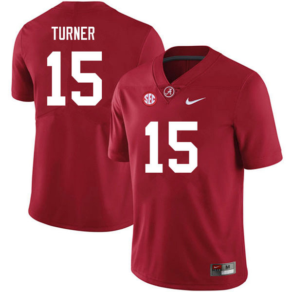 Mens Alabama Crimson Tide #15 Dallas Turner Nike Crimson College Game Football Jersey