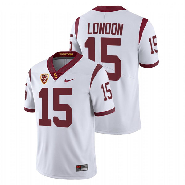 Mens USC Trojans #15 Drake London Nike White Limited Football Performance Jersey